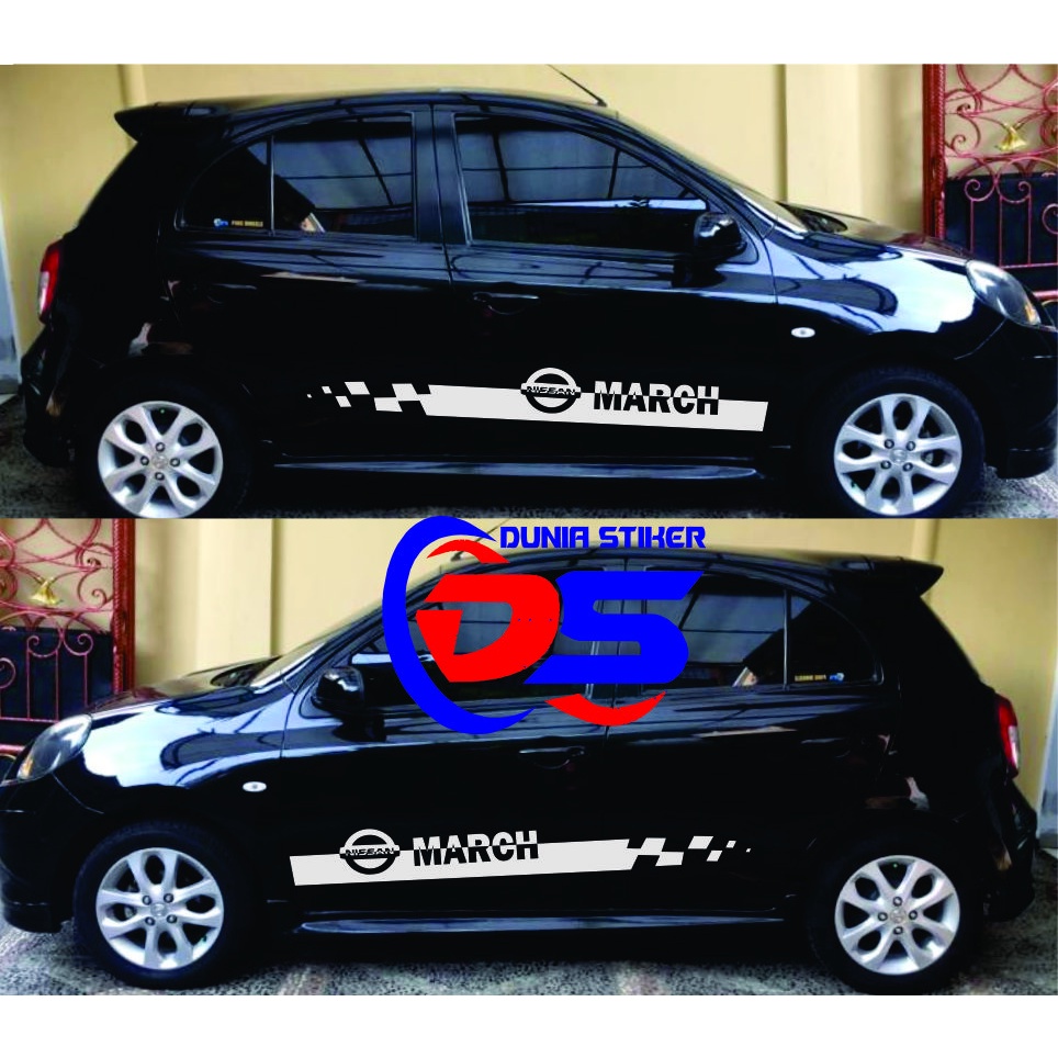 Stiker Sticker Cutting Mobil Nissan March Stiker List Minimalis Stiker Mobil Nissan March Terbaru