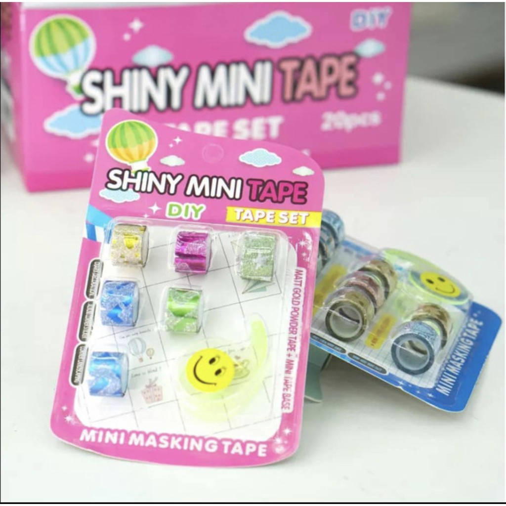 Shiny mini tape diy warna 7in1 Selotip Isolasi Kertas Kado