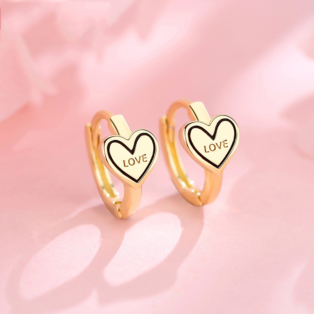 Hu Hu Hu Hu Hu Alat Bantu Pasang Kacamata♡ Anting Tusuk Gantung Wanita Bahan Metal Desain Hatitulisan Menarik Untuk Hadiah