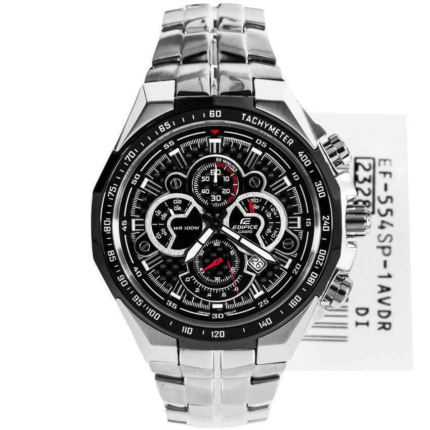 Casio Edifice EF-554SP-1AV - Silver - Stainless Steel - Jam Tangan Pria