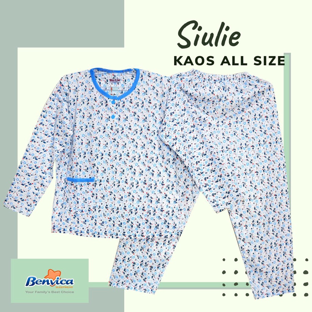 BAJU TIDUR LENGAN PANJANG SIULIE PIYAMA KAOS ALL SIZE