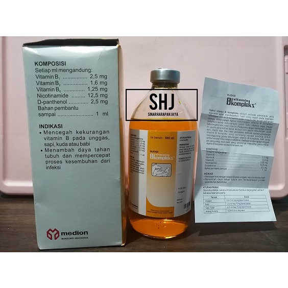 INJEKSI VITAMIN B KOMPLEKS 500 ML UNTUK HEWAN
