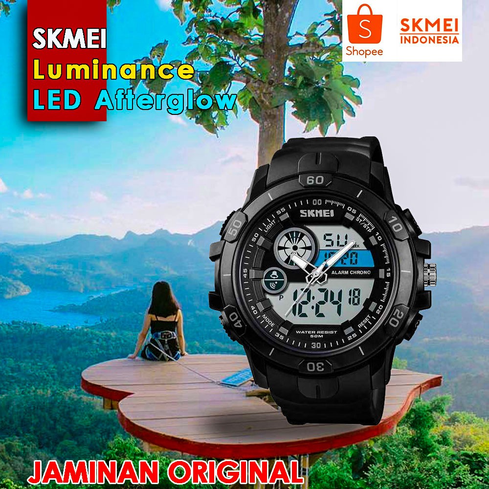 SKMEI Jam Tangan Kasual Digital Analog Pria - 1428 HITAM