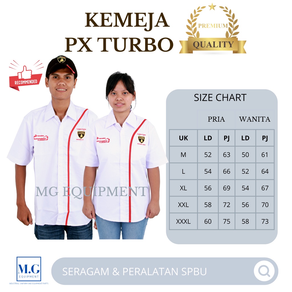 Kemeja PX TURBO Pria Wanita Bahan Venosa American Drill