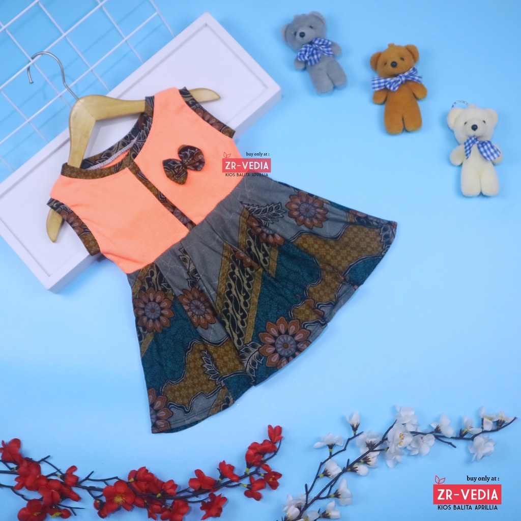 [BATIK] Dress Bilqis uk Bayi - 2 Tahun / Dres Yukensi Murah Grosir Baju Anak Perempuan Harian Gaun Pesta Pakaian