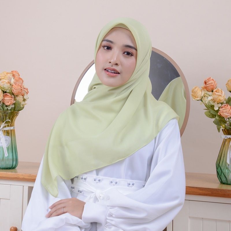 Hijab paris premium Reisha square // Jilbab segiempat polos katun premium bahan tebal part 1