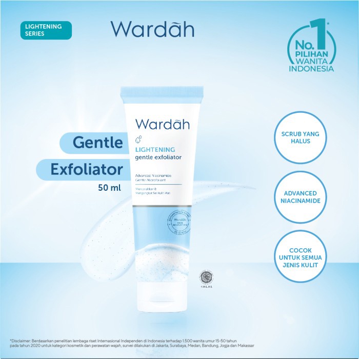 Wardah Lightening Gentle Exfoliator 50ml | Pembersih Wajah