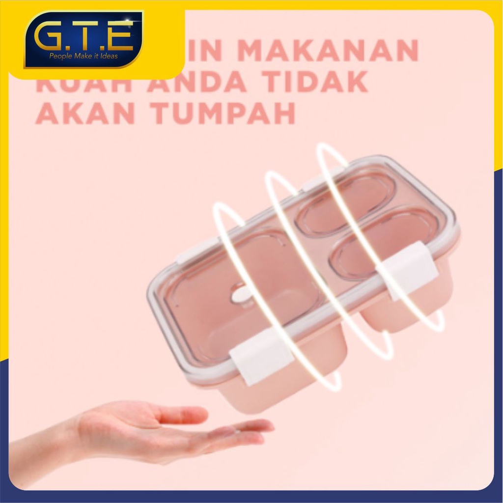 GTE | KOTAK BEKAL BERSEKAT | KOTAK BEKAL MAKAN 3 SEKAT | LUNCH BOX | BPA FREE | ANTI BOCOR