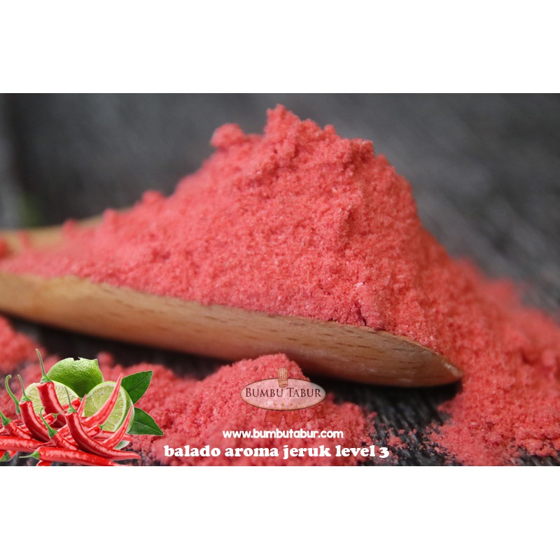 

BUMBU TABUR BALADO AROMA JERUK LVL 3 KEMASAN 1KG KUALITAS TERJAMIN