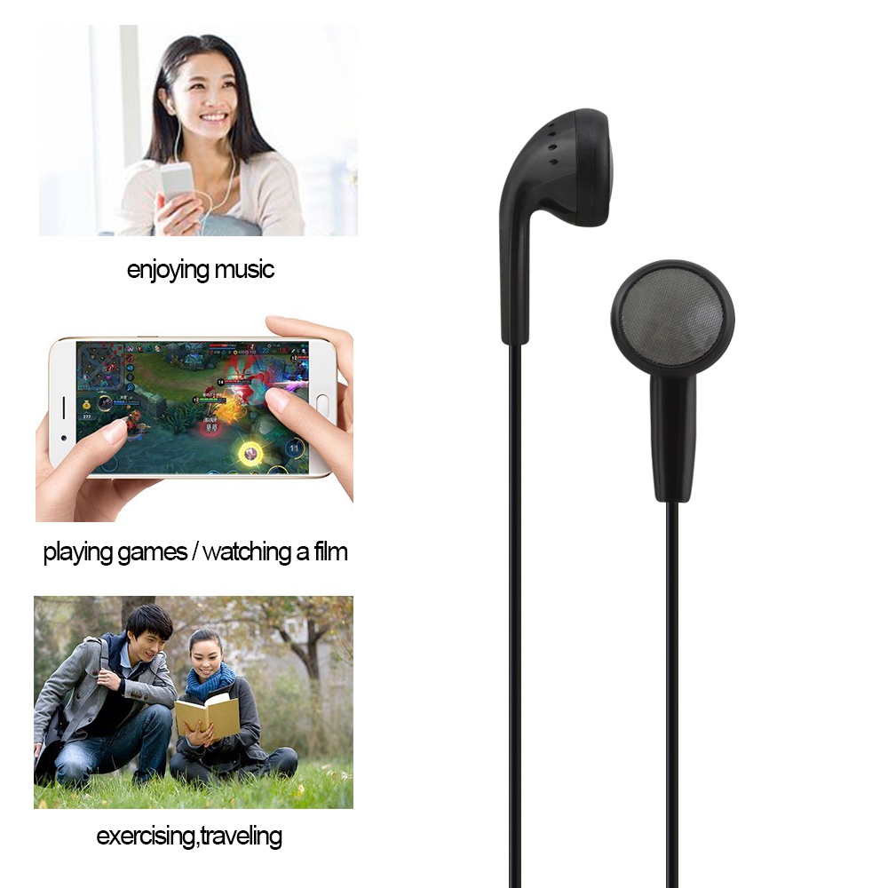 Earphone In ear Kabel 3.5mm Warna Putih Dengan Mic Jack Headphone Untuk Samsung Xiao Mi