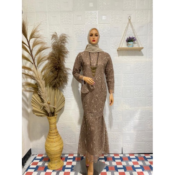 New (COD) KEBAYA GAMIS DUYUNG  KEBAYA PESTA  KEBAYA KONDANGAN  KEBAYA WISUDA  KEBAYA PLATINUM// Gamis Kebaya Duyung Terbaru Bahan Tille// Gamis Kebaya Moderen Terbaru