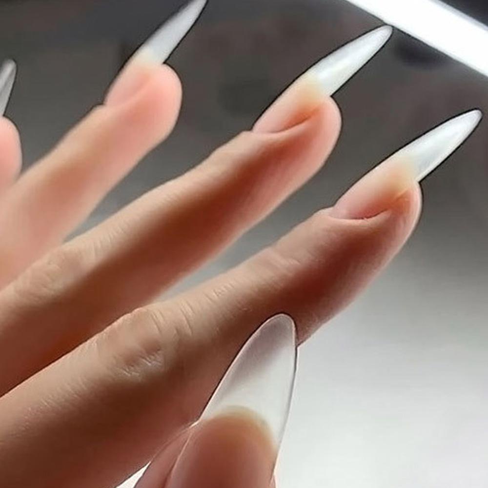 AUGUSTINA Agustina Kuku Bentuk Ganda Akrilik Bening DIY Gel Cetakan Tips Mudah Menemukan UV Gel Pembuat Nail Art Jari Ekstensi Tips