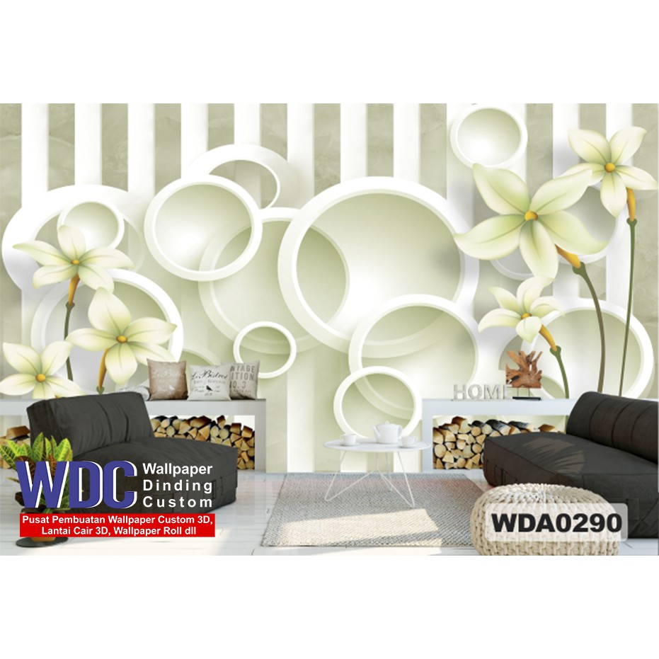 wallpaper custom bunga 3d, wallpaper bunga 3d, wallpaper dinding custom, wallpaper 3d murah