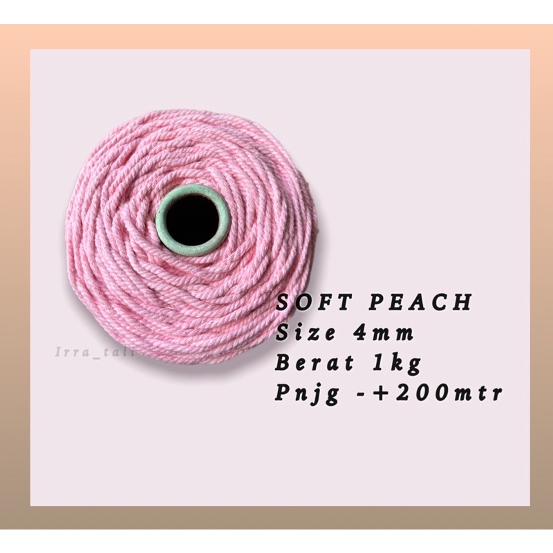 Tali katun warna SOFT PEACH 1kg