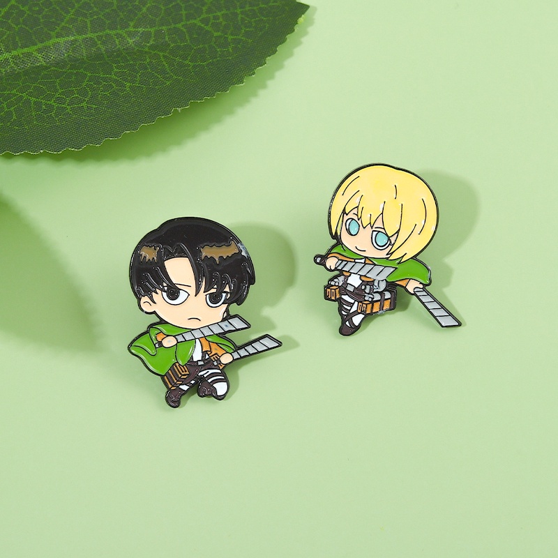 Bros Pin Enamel Desain Karakter Kartun Anime ATTACK ON TITAN Untuk Hadiah Teman