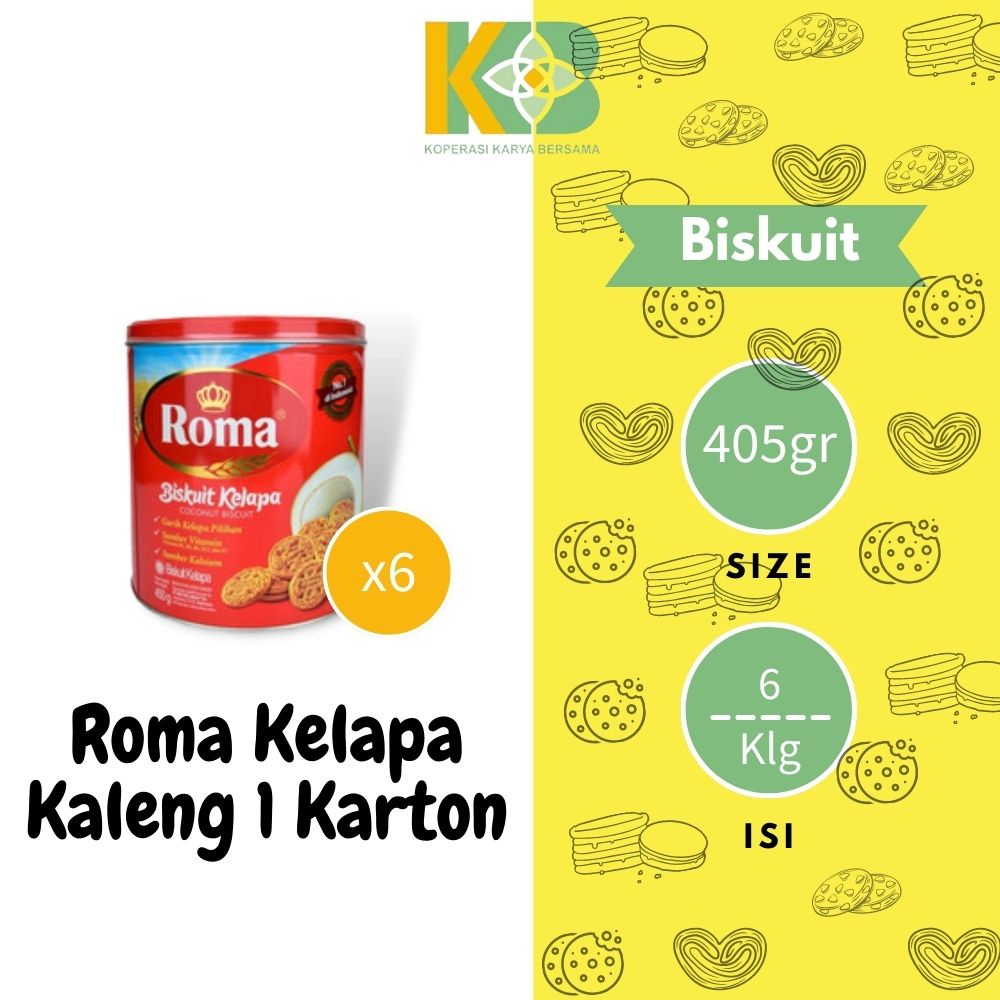 

Biskuit Roma Kelapa Kaleng 345gr Isi 6 Kaleng / Karton