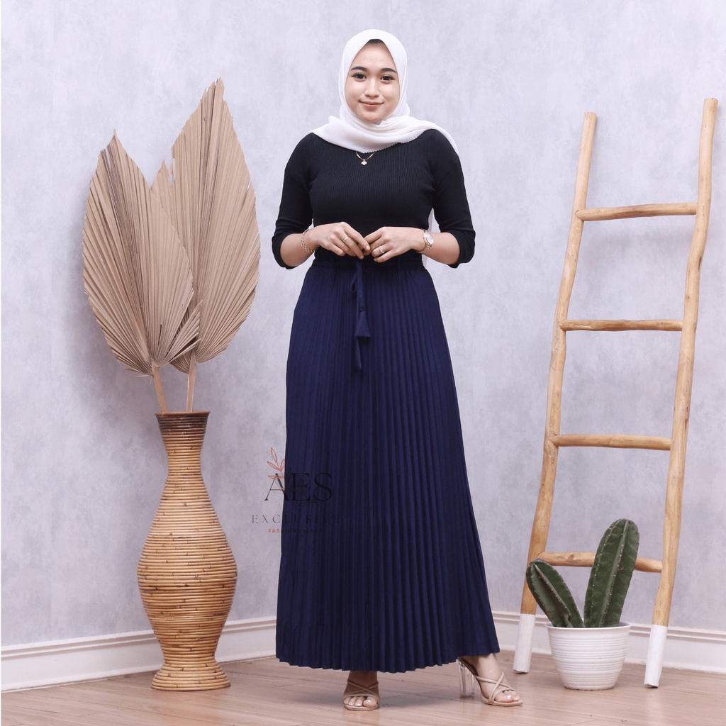 PROMO ROK WANITA PLISKET DEWASA PREMIUM KOSHIBO CREPE TEBAL TIDAK NERAWANG 100% REAL PICT