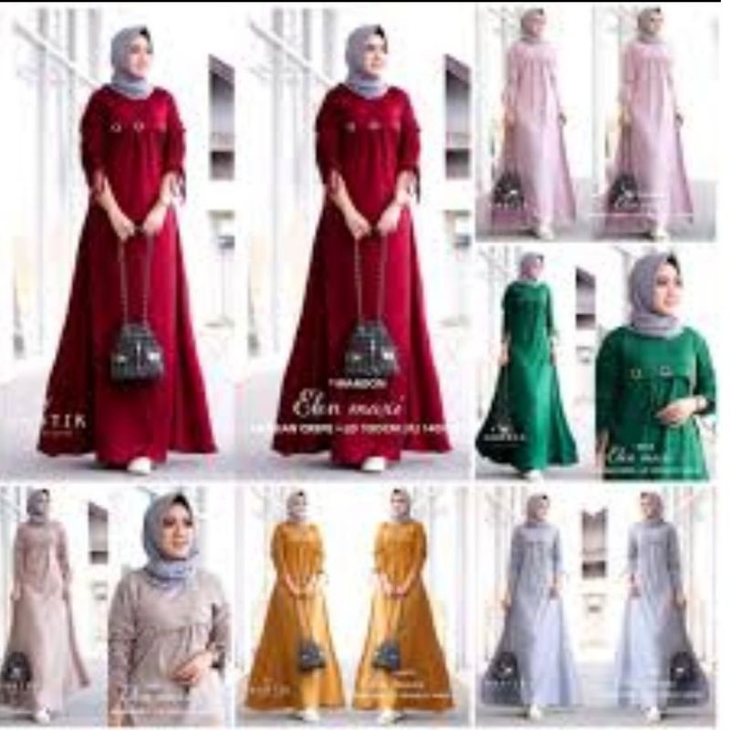 Elen maxi dress baju gamis fashion muslim remaja wanita