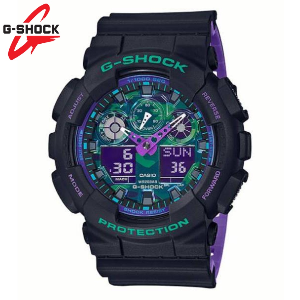 JAM TANGAN PRIA OLAHRAGA SPORT GA100 FULLSET WATER RESISTANT AUTOLIGHT