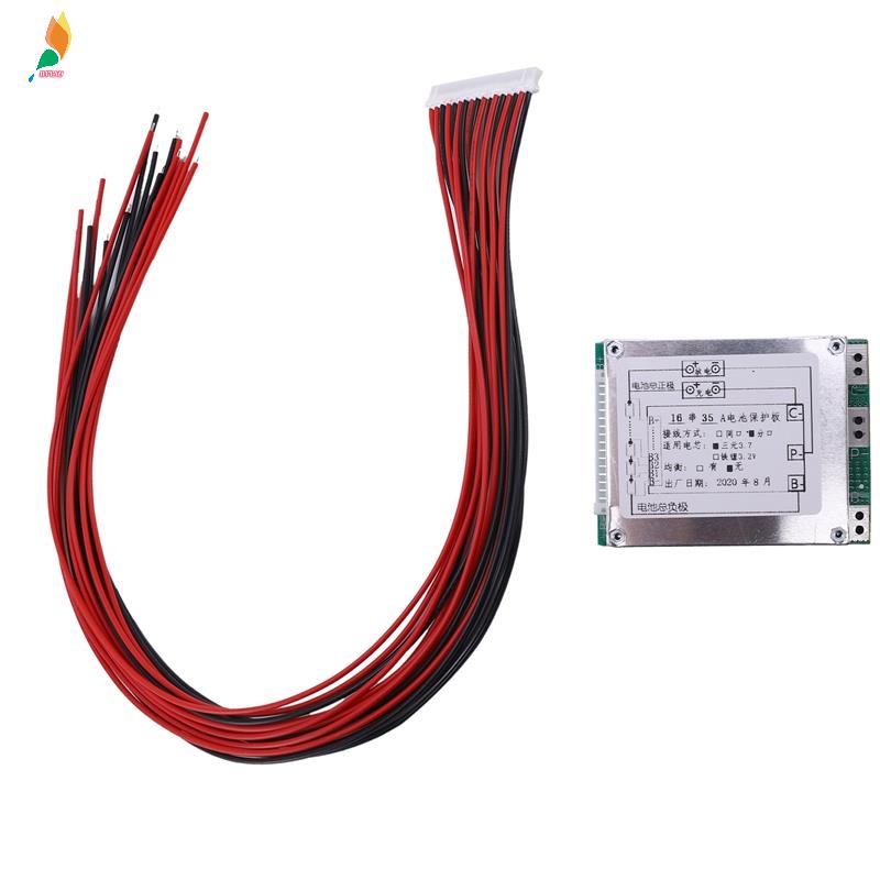 Board Pcb Bms 16s 60v 35a Li-Ion Lithium 18650 Dengan Inverter Energi