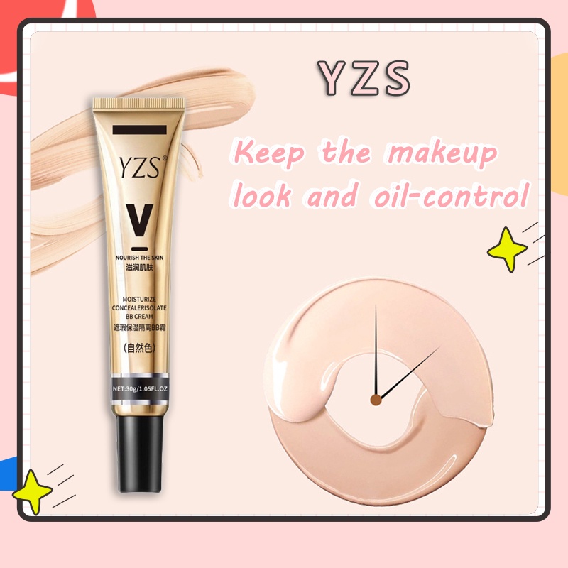 YZS Foundation cair pelembab concealer Light Concealer Liquid Foundation Memperbaiki Concealer Make up Kosmetik Isolated Cream Base Cream Primer Makeup Tak Terlihat Mencerahkan Warna Kulit BB Cream