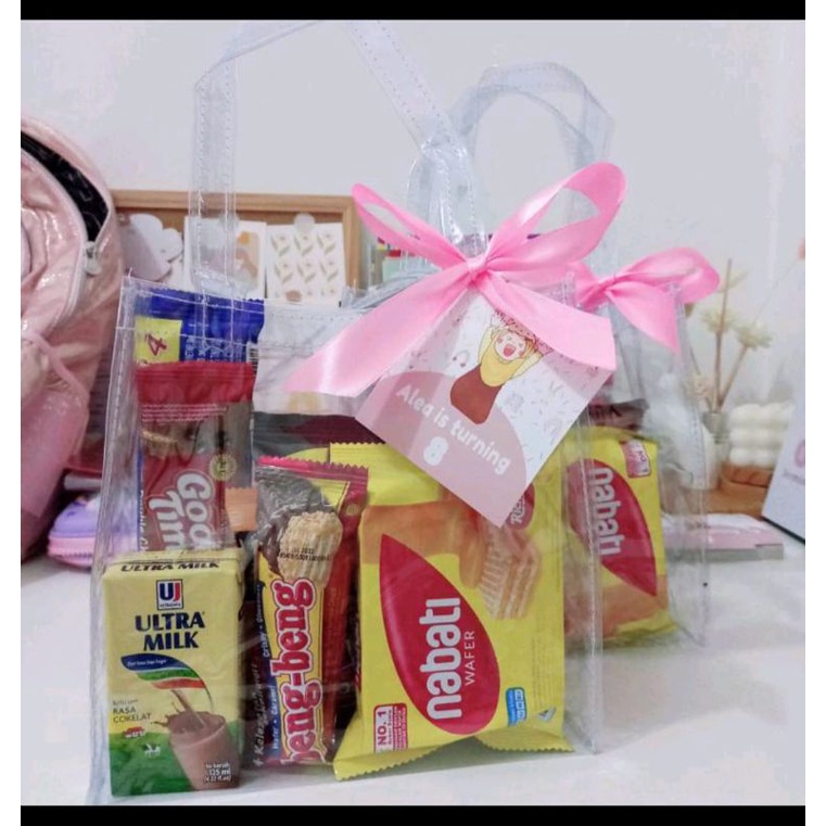 

Tas Lebaran Kekinian Full Transparan 20x10x20 READY STOK