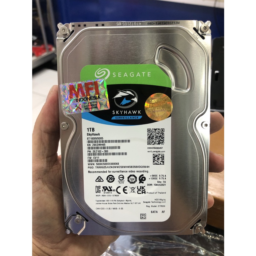 HDD Seagate Skyhawk Surveillance MFI Resmi 3Thn Cctv