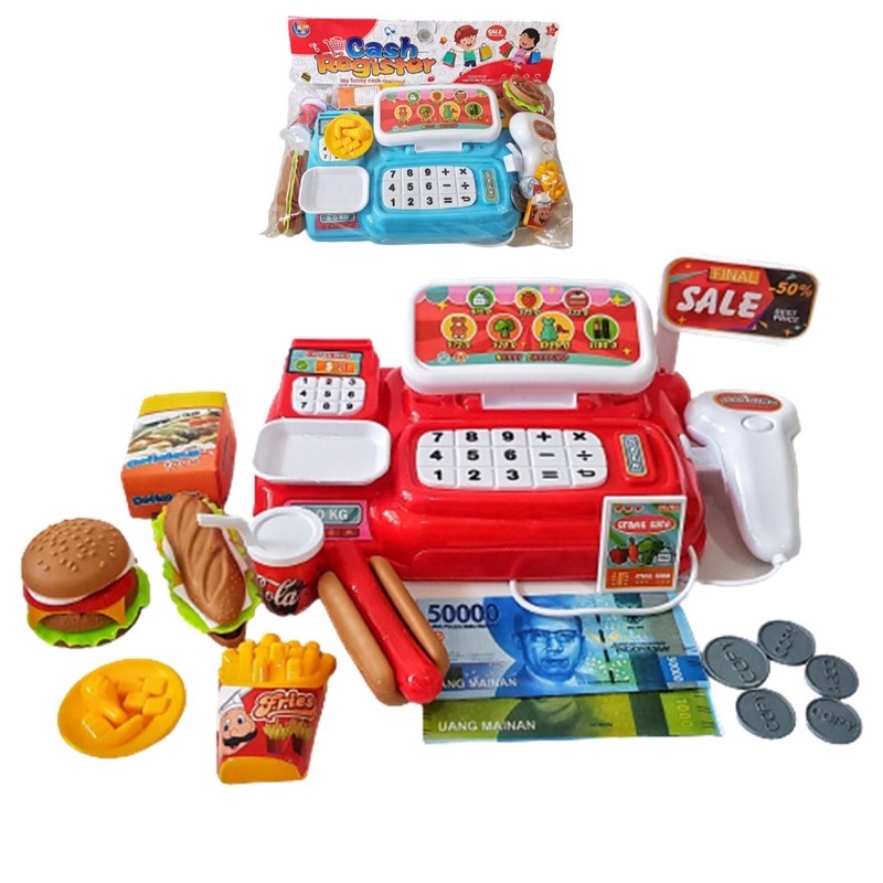 MAINAN ANAK KASIR CASH REGISTER - Fast Food - Mesin Kasir-Kasiran - K LK21