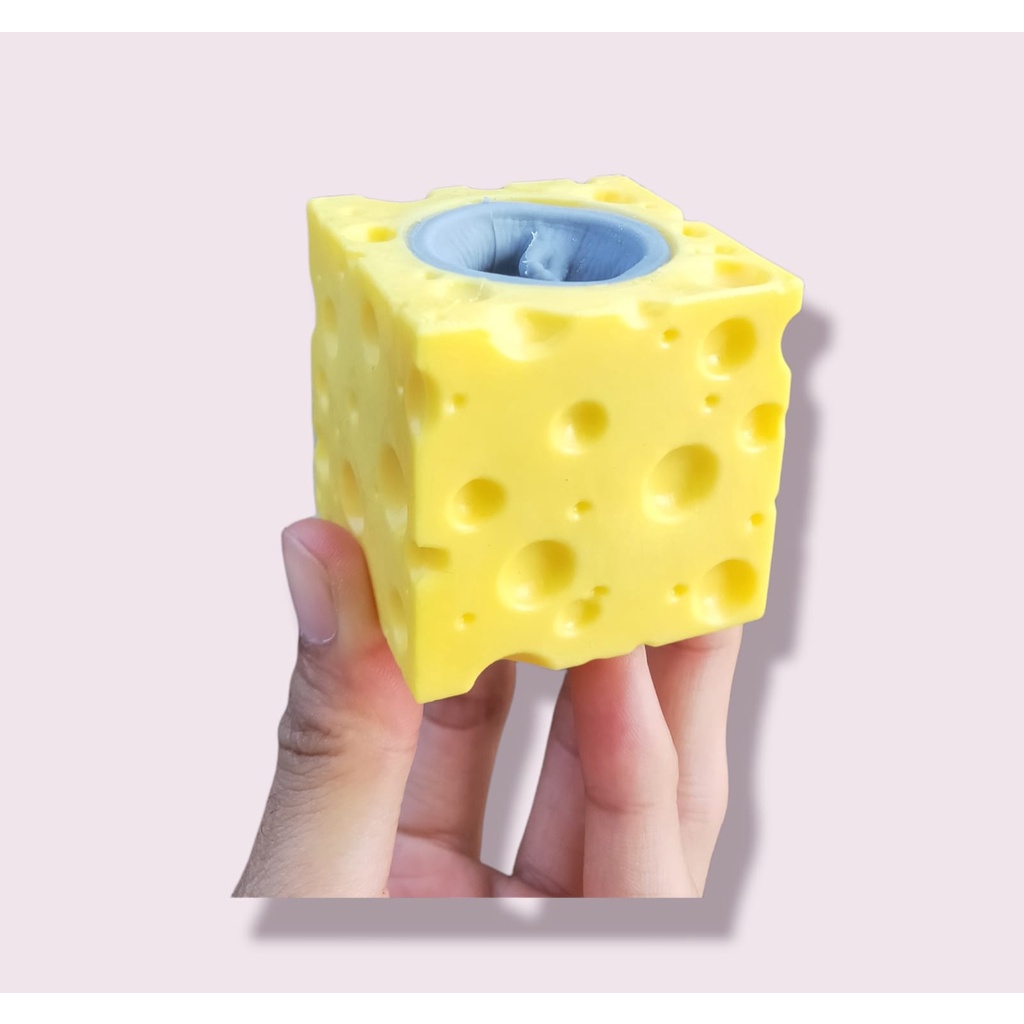 Mainan Pop it Squishy Karet Silikon / Mainan tikus Keju Lucu Remasan / Mainan Penghilang Stres dan Gelisah-4
