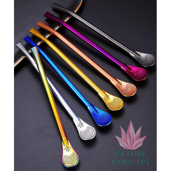 Nature Concept Stainless Steel Straw Spoon Sendok Sedotan