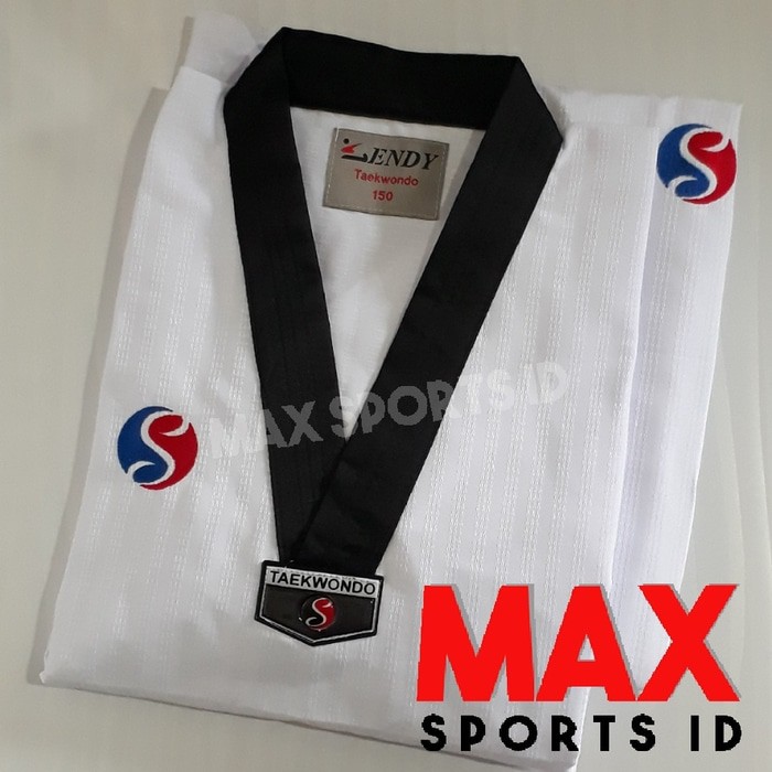 Jual Dobok Sendy Senior Champion  Seragam Taekwondo  Kerah Hitam Limited