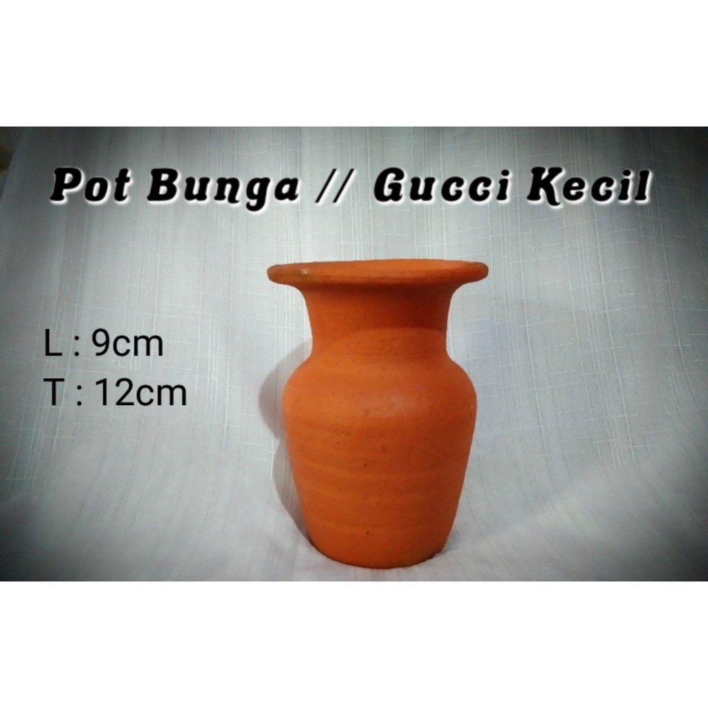 New Pot// Gucci // Vas Bunga ukuran kecil // Tempat Bunga//Tanah Liat // Grabah // Gerabah