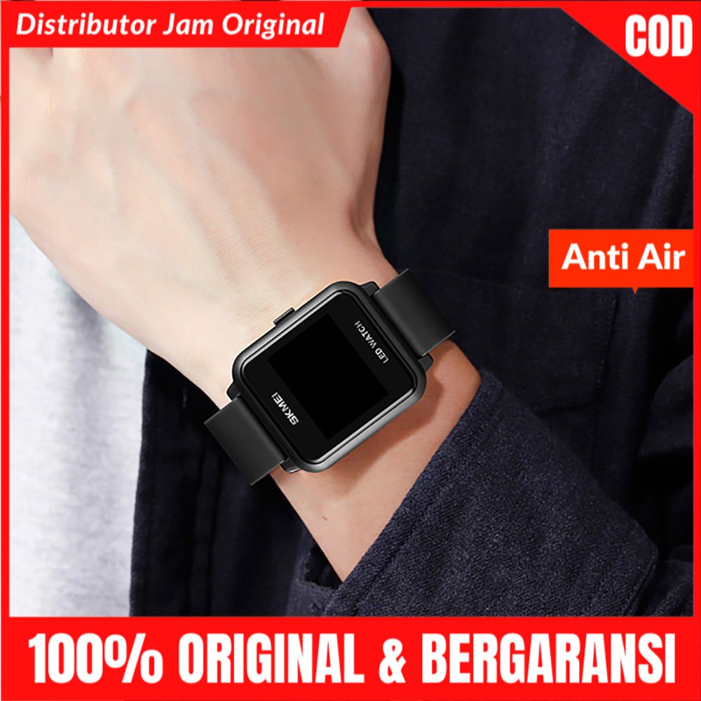 Jam Jm Tangan Tngan Pria Cowok Wanita Perempuan Digital Led Kotak Skimei Skmei Skemei Skymei 1630-8