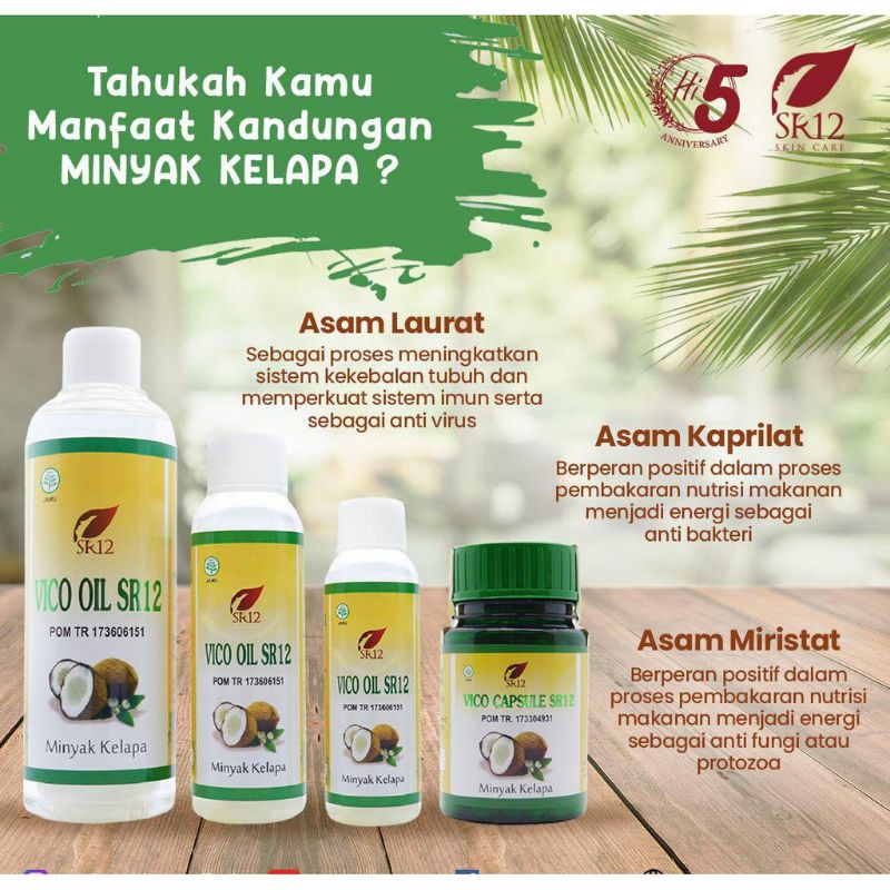 

VCO VIRGIN COCONUT OIL / MINYAK KELAPA MURNI / VICO OIL SR12 / PENAMBAH IMUN