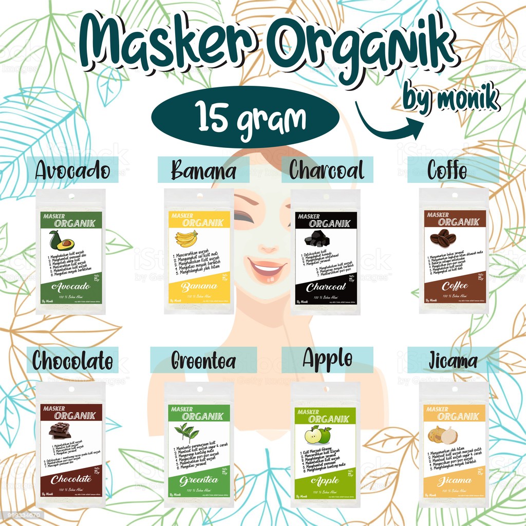 MASKER ORGANIK 15 GRAM‼️ORGANIC FACE MASK 15GR by MONIK