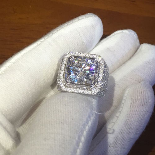 Cincin Pria Silver Perak Lapis Emas 18k Batu Cubic Zirconia AAA JCP-007