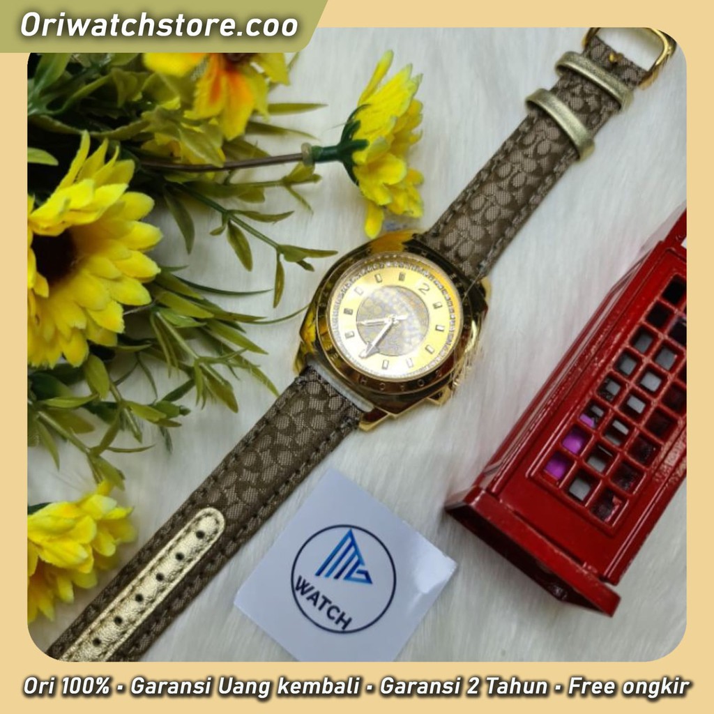 TERLARIS GARANSI ORIGINAL UANG KEMBALI COACH ORI JAM TANGAN ORIGINAL WANITA Gold MG WATCH