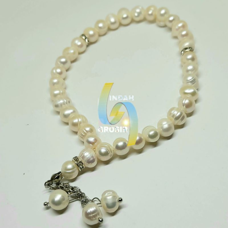 TASBIH MUTIARA 8MM 33BUTIR ASLI ORIGINAL