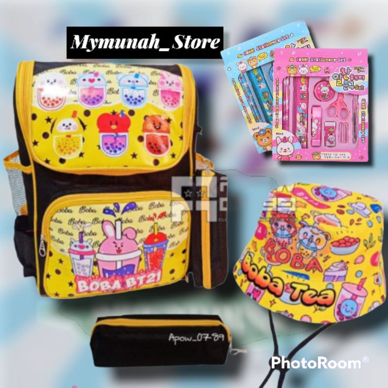 Tas Ransel Sekolah Anak Perempuan TK SD Karakter Boba Bt21 Murah