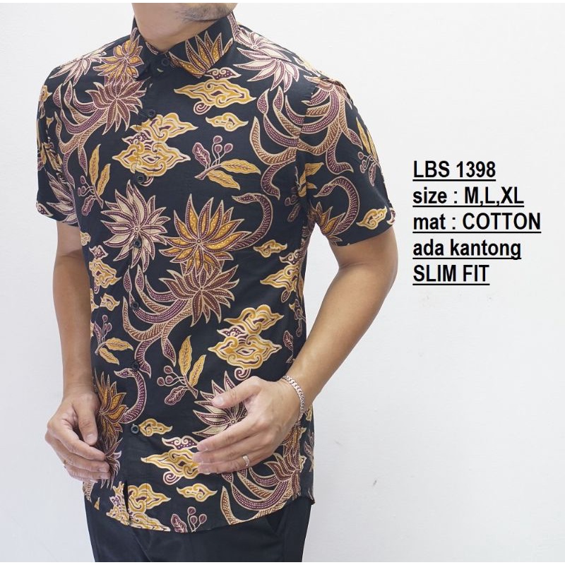 KEMEJA BATIK PRIA SLIMFIT LENGAN PENDEK