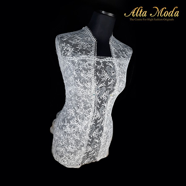 

Alta Moda Brokat Perancis Chantilly Lily Flower Desain