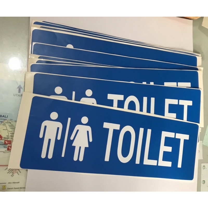 

Sticker stiker Toilet sign tanda petunjuk pintu dinding wc