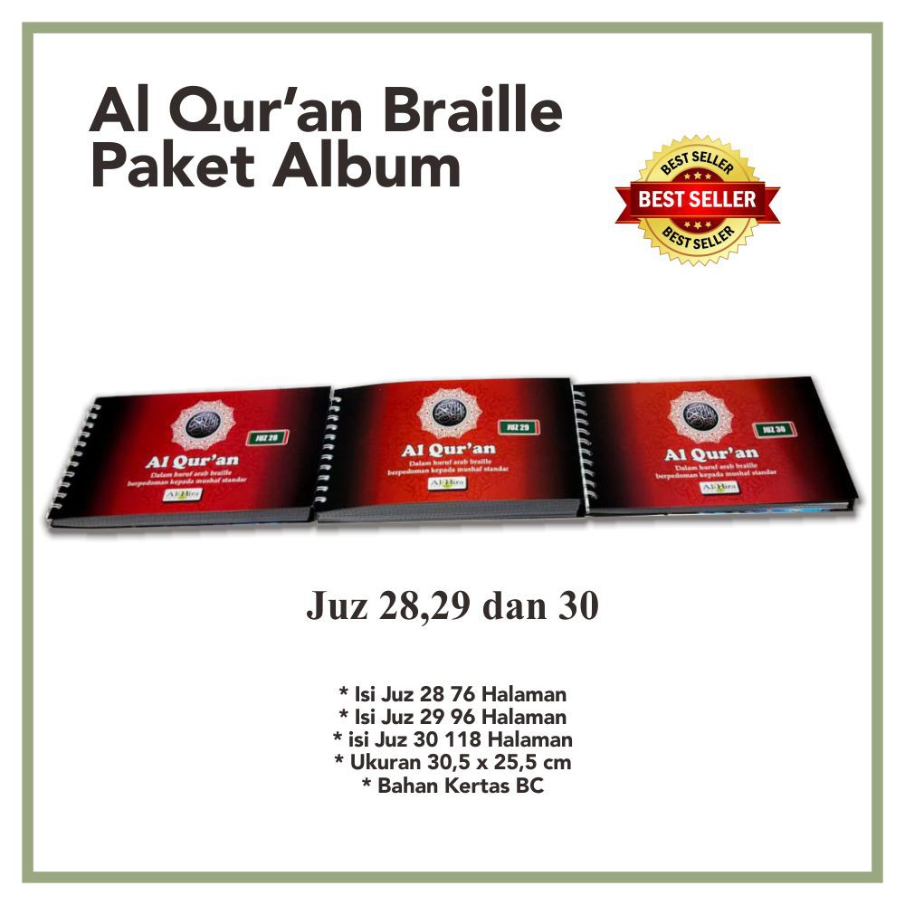 Al Quran Braille /Album Khusus Juz 28 Juz 29 Juz 30 Terpopuler