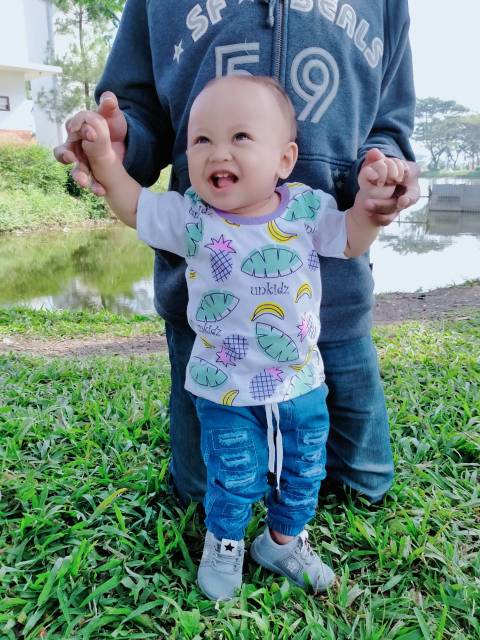 PIKABOO-Jeans Anak Jogger Ripped Genki Unisex (1-8 Tahun)