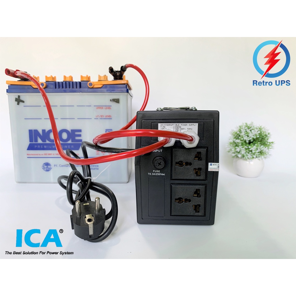 UPS Modif ICA CN650 650 VA 325W 12V Modifikasi Aki External Garansi