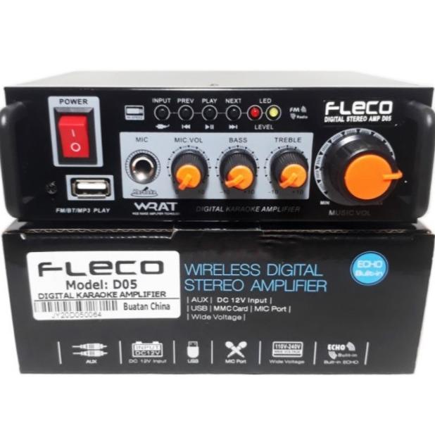Amplifier FLECO D-05 Bluetooth Stereo Karaoke + Mp3 player + F .