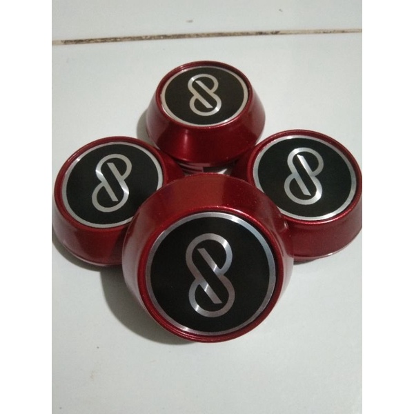 Dop center velg logo S enkei.Variasi kerucut merah.Diameter 6,5 cm