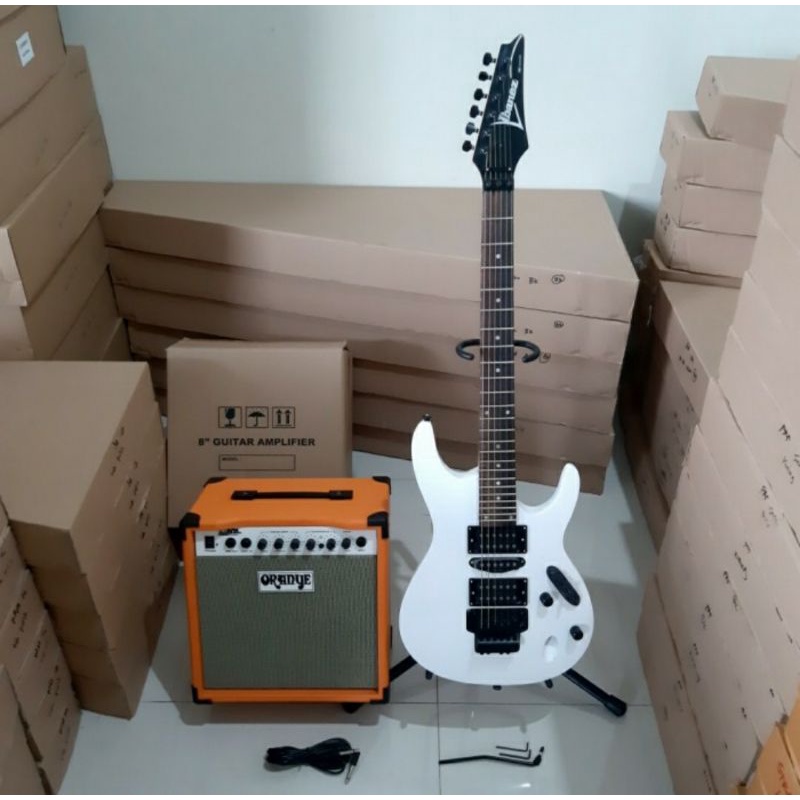 Paketan murah gitar ibanez s series plus ampli dan kabel jack