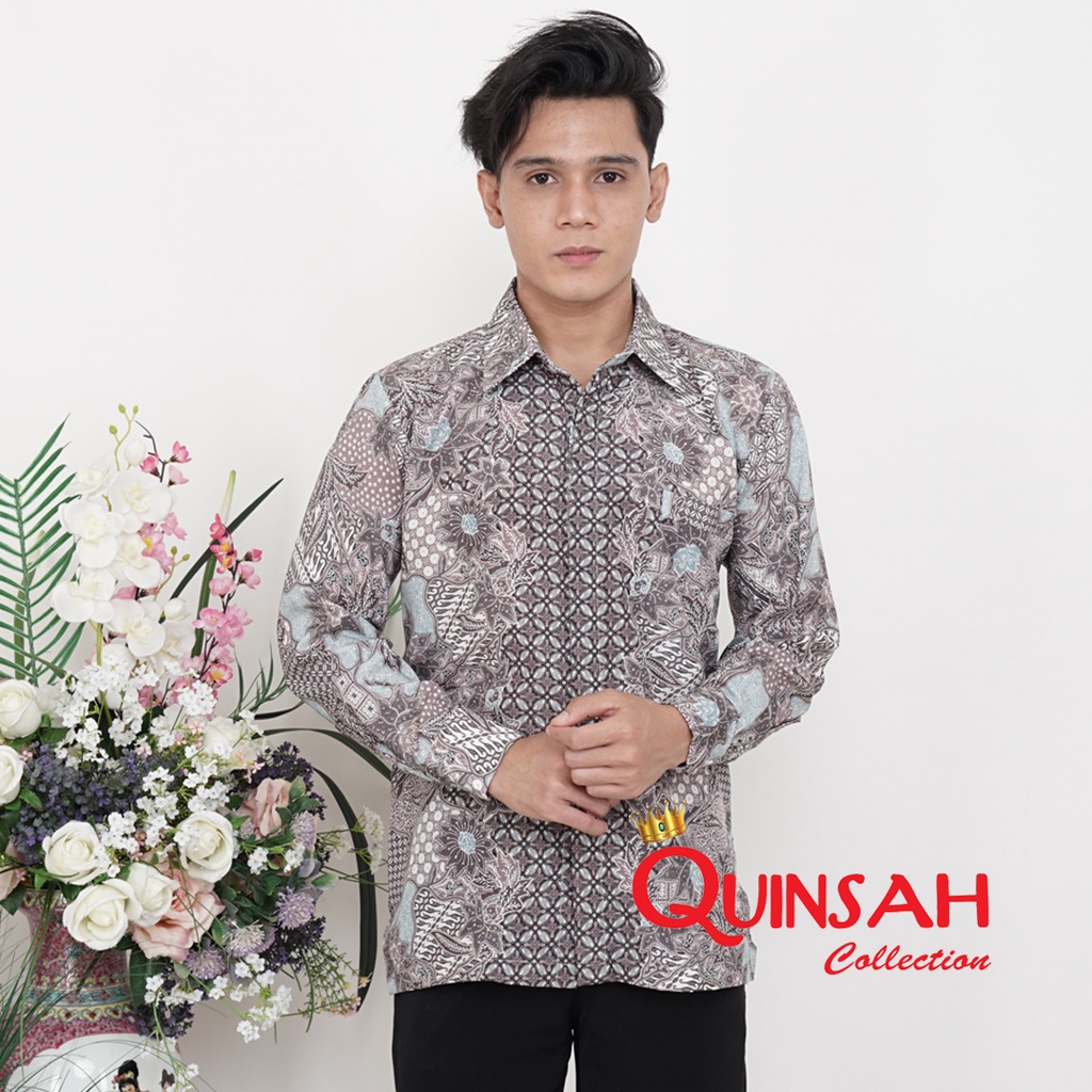 Kemeja Batik Pria + Rok Prisket (Mojang Abu)