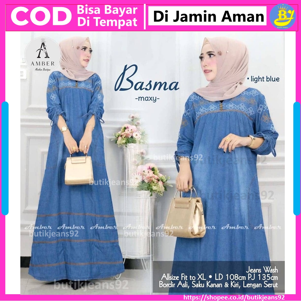 Baju Gamis Jeans Wanita Ibu Ibu Busui Terbaru 2021 Mewah Untuk Pesta Acara Resepsi Pernikahan Kondan